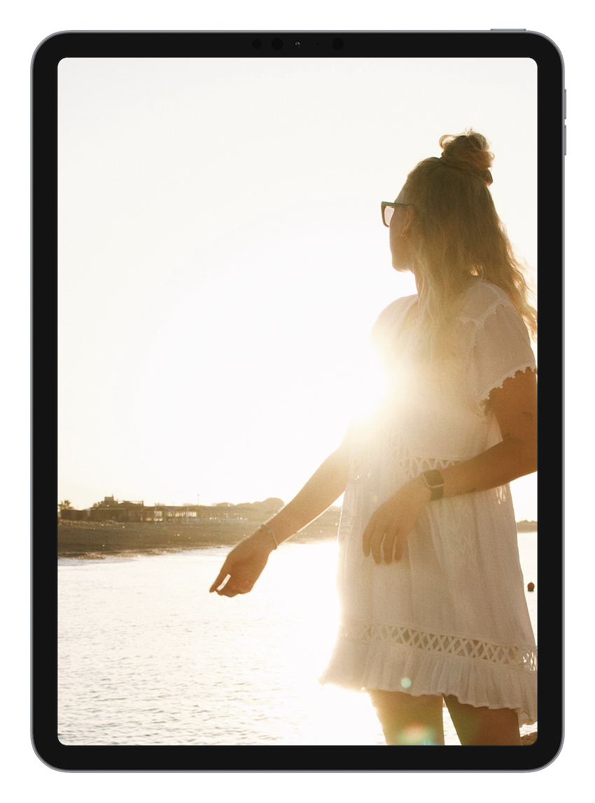 Image of an iPad which is displaying an image of me